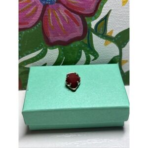 Kendra Scott Small Red Jade Pendant with No Chain Gold Tone Signed Vintage